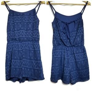 Charlotte Russe | Blue Patterned Romper Size S